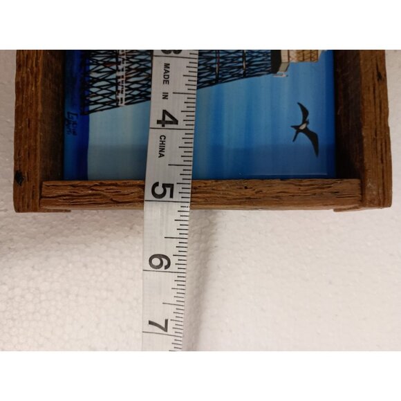 Vintage Cottage On The Shore Tile Wall Art Decor Framed Handmade Coastal Beach - Picture 6 of 6